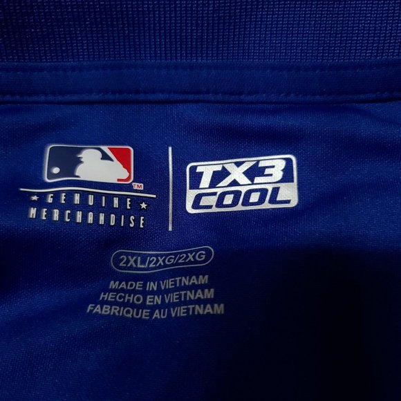 Genuine Merchandise Mens 2XL Blue Stripe MLB TX3 Cool Chicago Cubs Polo Shirt - Picture 10 of 10